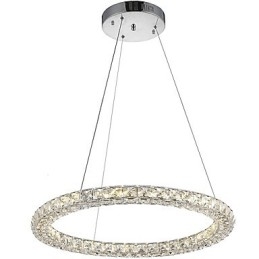 Moderne ringvormige kristallen hanglamp Kristallen kroonluchter Plafondlamp Binnenlampen Armaturen Dimbaar met afstandsbediening