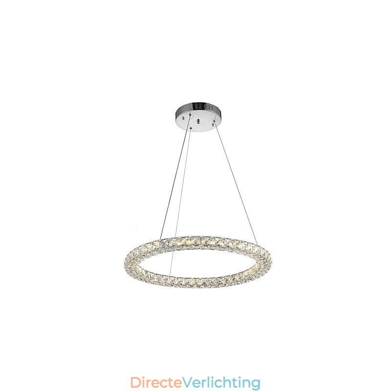 Moderne ringvormige kristallen hanglamp Kristallen kroonluchter Plafondlamp Binnenlampen Armaturen Dimbaar met afstandsbediening