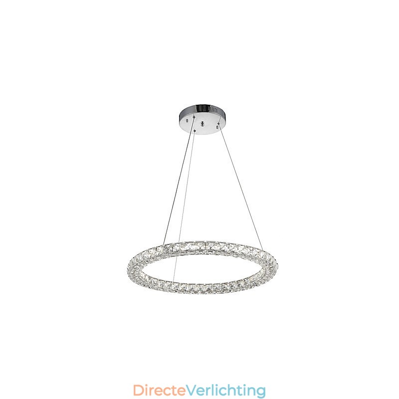 Moderne ringvormige kristallen hanglamp Kristallen kroonluchter Plafondlamp Binnenlampen Armaturen Dimbaar met afstandsbediening