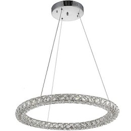 Moderne ringvormige kristallen hanglamp Kristallen kroonluchter Plafondlamp Binnenlampen Armaturen Dimbaar met afstandsbediening