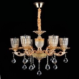 Moderne, eigentijdse, traditionele, klassieke zinklegering met kristallen mini-stijl hanglamp van metaal