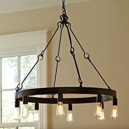 Retro stijl ijzeren hanglamp met 8 lampen