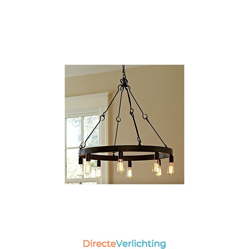 Retro stijl ijzeren hanglamp met 8 lampen