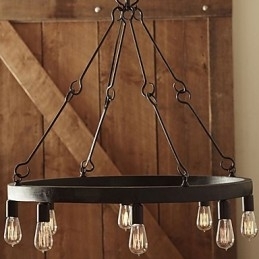 Retro stijl ijzeren hanglamp met 8 lampen