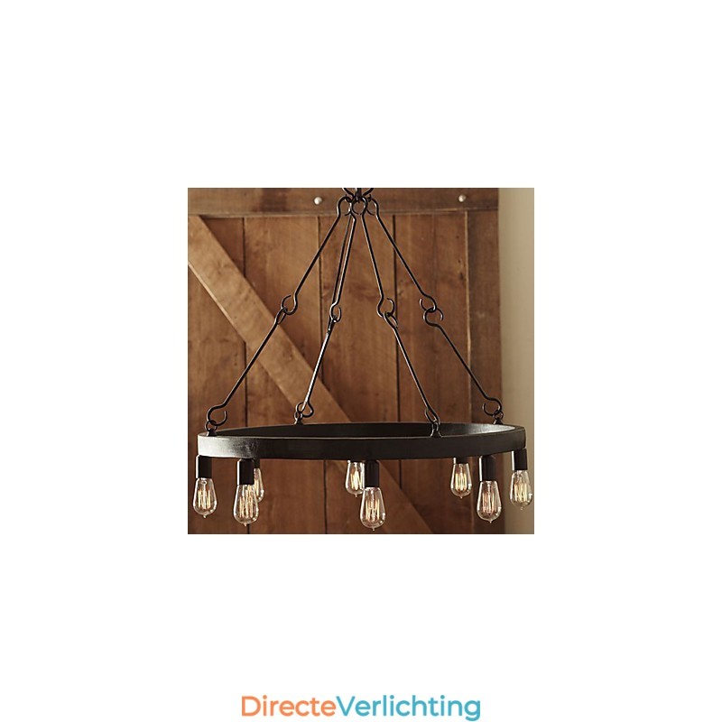 Retro stijl ijzeren hanglamp met 8 lampen
