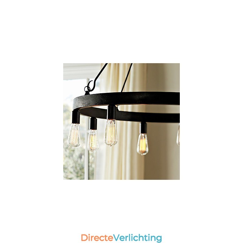 Retro stijl ijzeren hanglamp met 8 lampen