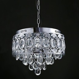 Elegante moderne transparante kristallen kroonluchter met 4 lampen
