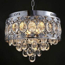 Elegante moderne transparante kristallen kroonluchter met 4 lampen