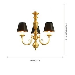 Kroonluchter Traditioneel Klassiek Landelijk Messing Kenmerk voor Mini Stijl Metaal 3 Lampen