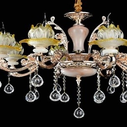 Moderne, eigentijdse, traditionele, klassieke zinklegering met kristallen mini-stijl hanglamp van metaal