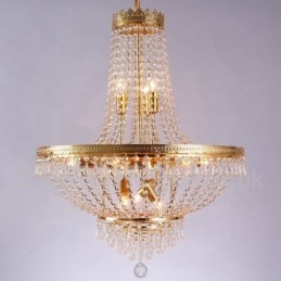 Traditionele klassieke gegalvaniseerde eigenschap voor kristallen mini-stijl metalen kroonluchter met 9 lampen