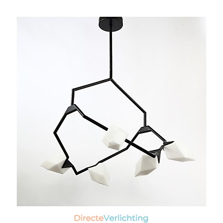 Vijf lichts paal moderne metalen met glazen perzik kroonluchter lamp de Canteen Decorate hanglamp Vijf lichts paal moderne metalen met glazen perzik kroonluchter lamp de Canteen Decorate hanglamp