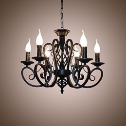 Europese Stijl Kroonluchter Eetkamerverlichting Eenvoudige Originaliteit Innovatieve Kaarsen 6 Lampen