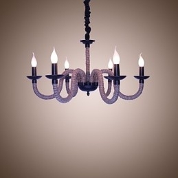 Loft Industrieel Wind Vintage IJzeren Lampen Winkels Kroonluchter Touw Kroonluchter Verlichting