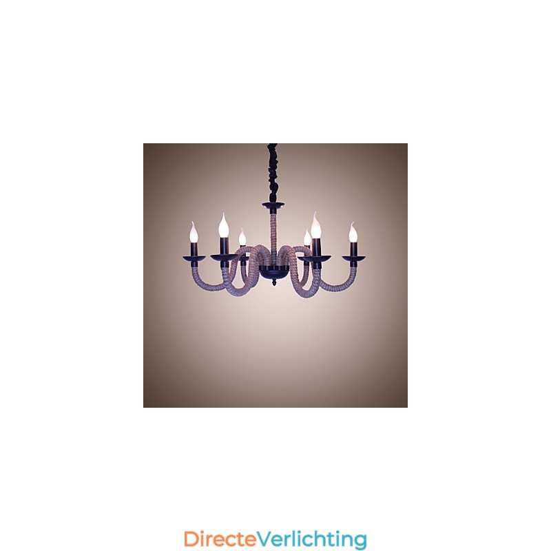 Loft Industrieel Wind Vintage IJzeren Lampen Winkels Kroonluchter Touw Kroonluchter Verlichting