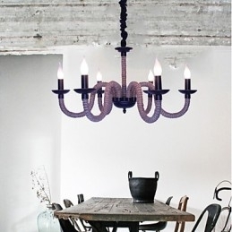 Loft Industrieel Wind Vintage IJzeren Lampen Winkels Kroonluchter Touw Kroonluchter Verlichting
