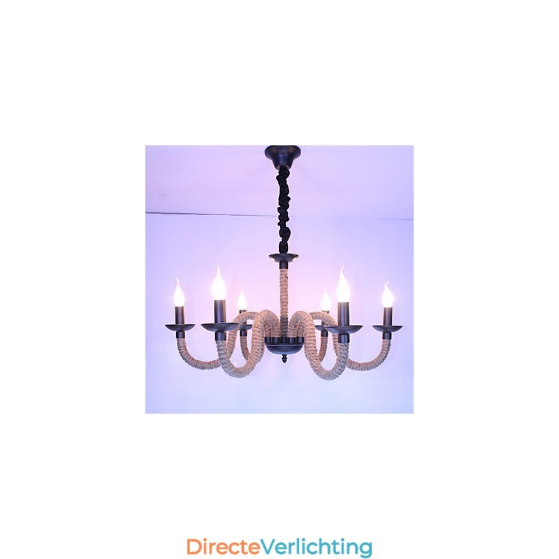 Loft Industrieel Wind Vintage IJzeren Lampen Winkels Kroonluchter Touw Kroonluchter Verlichting