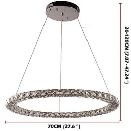Moderne ringvormige kristallen hanglamp Moderne kristallen kroonluchter Plafondlamp Binnenlamp Armaturen Dimbaar met afstandsbediening