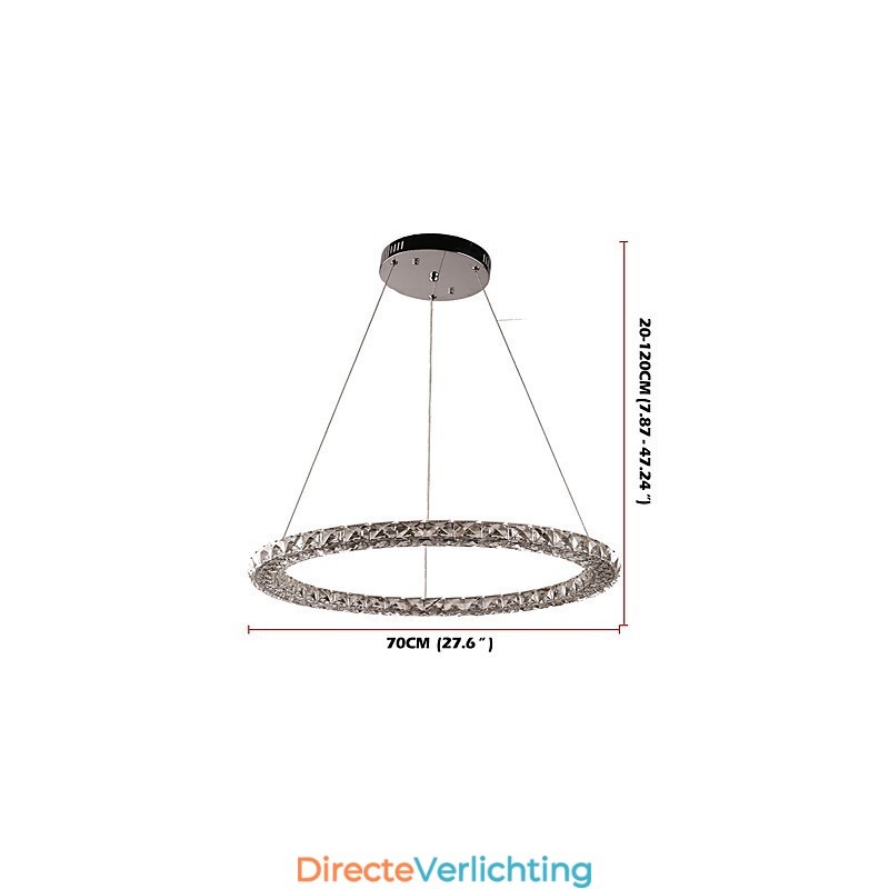 Moderne ringvormige kristallen hanglamp Moderne kristallen kroonluchter Plafondlamp Binnenlamp Armaturen Dimbaar met afstandsbediening