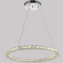 Moderne ringvormige kristallen hanglamp Moderne kristallen kroonluchter Plafondlamp Binnenlamp Armaturen Dimbaar met afstandsbediening
