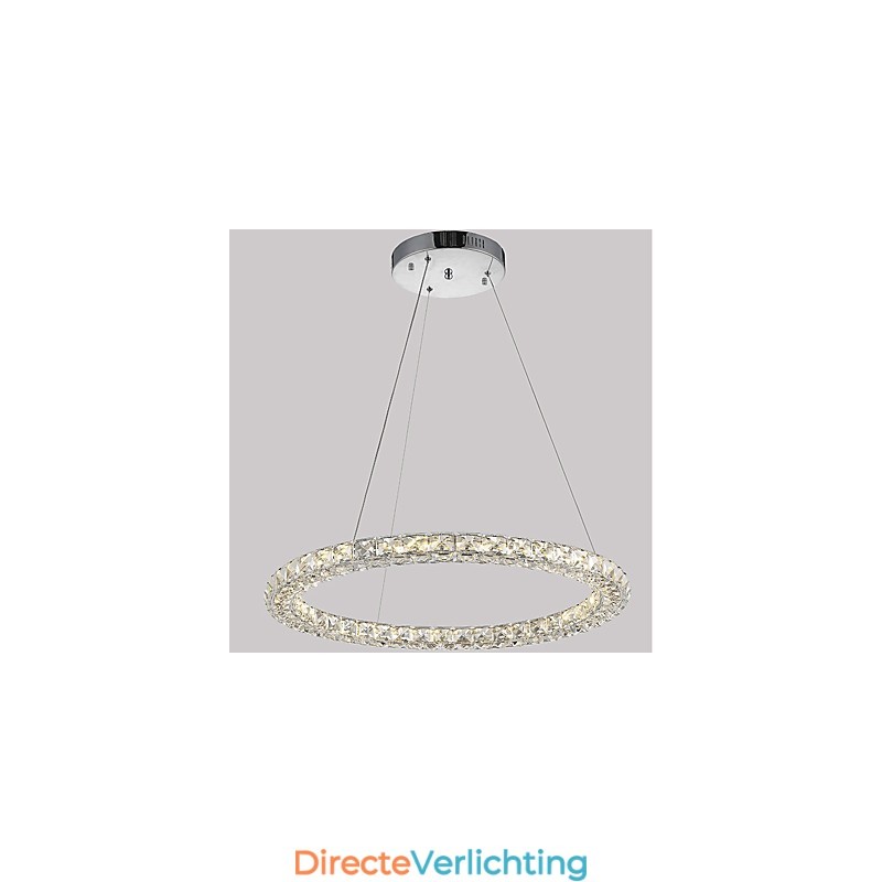 Moderne ringvormige kristallen hanglamp Moderne kristallen kroonluchter Plafondlamp Binnenlamp Armaturen Dimbaar met afstandsbediening