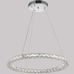 Moderne ringvormige kristallen hanglamp Moderne kristallen kroonluchter Plafondlamp Binnenlamp Armaturen Dimbaar met afstandsbediening
