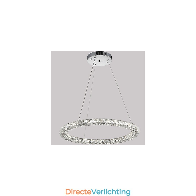 Moderne ringvormige kristallen hanglamp Moderne kristallen kroonluchter Plafondlamp Binnenlamp Armaturen Dimbaar met afstandsbediening