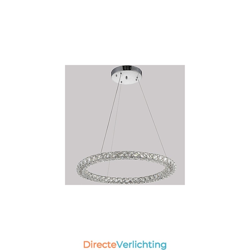 Moderne ringvormige kristallen hanglamp Moderne kristallen kroonluchter Plafondlamp Binnenlamp Armaturen Dimbaar met afstandsbediening