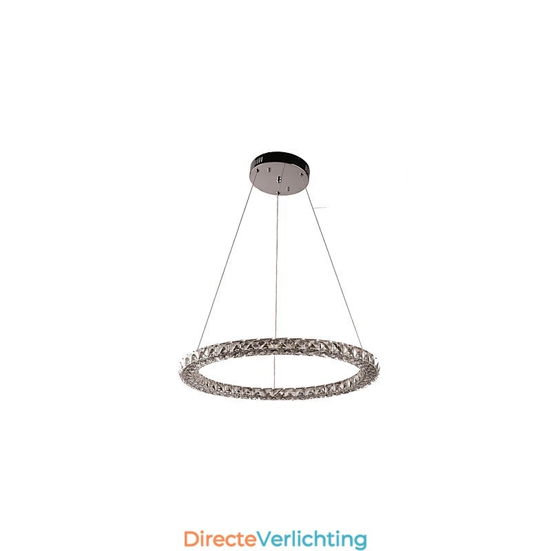 Moderne ringvormige kristallen hanglamp Moderne kristallen kroonluchter Plafondlamp Binnenlamp Armaturen Dimbaar met afstandsbediening