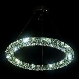 Moderne ringvormige kristallen hanglamp Moderne kristallen kroonluchter Plafondlamp Binnenlamp Armaturen Dimbaar met afstandsbediening