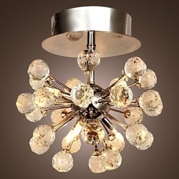 Moderne eigentijdse kristallen mini-stijl chromen metalen kroonluchter inbouw