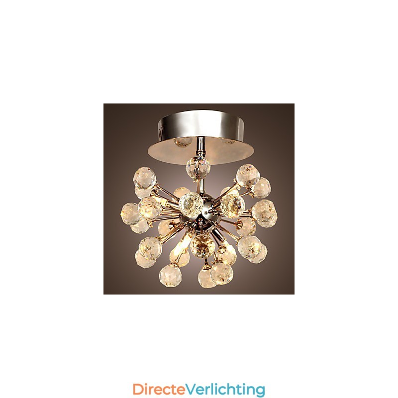 Moderne eigentijdse kristallen mini-stijl chromen metalen kroonluchter inbouw