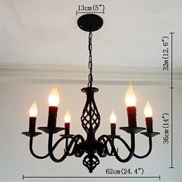 Artistiek Chic & Modern Andere kenmerken voor Kaars Stijl Metaal Binnen 6 Lampen Kroonluchter