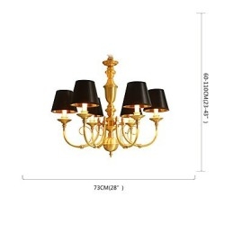 Kroonluchter Traditioneel Klassiek Landelijk Messing Kenmerk voor Mini Stijl Metaal 6 Lampen