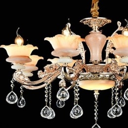 Moderne, eigentijdse, traditionele, klassieke zinklegering met kristallen mini-stijl hanglamp van metaal