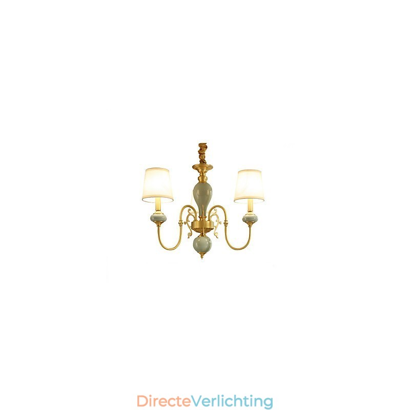 Traditionele klassieke landelijke messing-functie voor mini-stijl metalen kroonluchter met 3 lampen