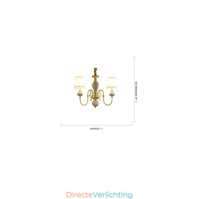 Traditionele klassieke landelijke messing-functie voor mini-stijl metalen kroonluchter met 3 lampen