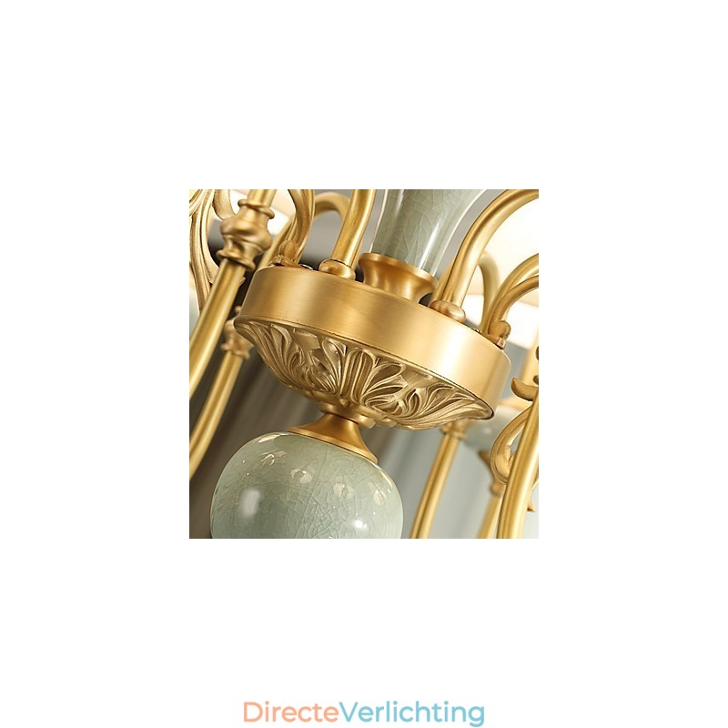 Traditionele klassieke landelijke messing-functie voor mini-stijl metalen kroonluchter met 3 lampen