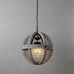 Vintage Metalen Amerikaanse Industriële Loft Schilderij Kleur Houten Kroonluchter Lamp de Indoor Decorate Hanglamp