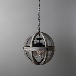 Vintage Metalen Amerikaanse Industriële Loft Schilderij Kleur Houten Kroonluchter Lamp de Indoor Decorate Hanglamp
