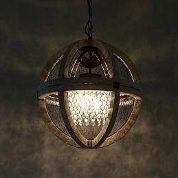 Vintage Metalen Amerikaanse Industriële Loft Schilderij Kleur Houten Kroonluchter Lamp de Indoor Decorate Hanglamp