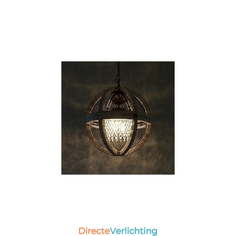 Vintage Metalen Amerikaanse Industriële Loft Schilderij Kleur Houten Kroonluchter Lamp de Indoor Decorate Hanglamp
