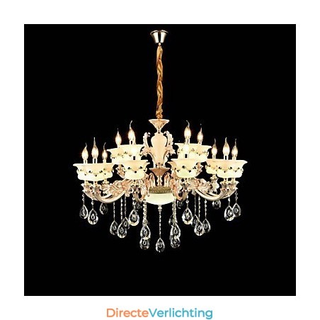 Traditionele klassieke zinklegering Kenmerk voor kristal mini-stijl metalen binnentuin 15 lampen kroonluchter Traditionele klassieke zinklegering Kenmerk voor kristal mini-stijl metalen binnentuin 15 lampen kroonluchter