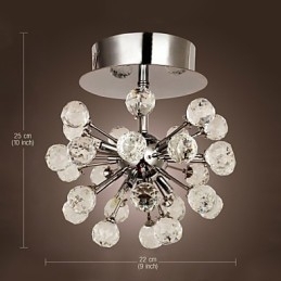 Moderne eigentijdse kristallen mini-stijl chromen metalen kroonluchter inbouw