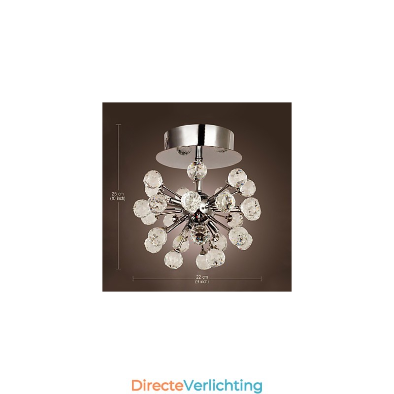 Moderne eigentijdse kristallen mini-stijl chromen metalen kroonluchter inbouw