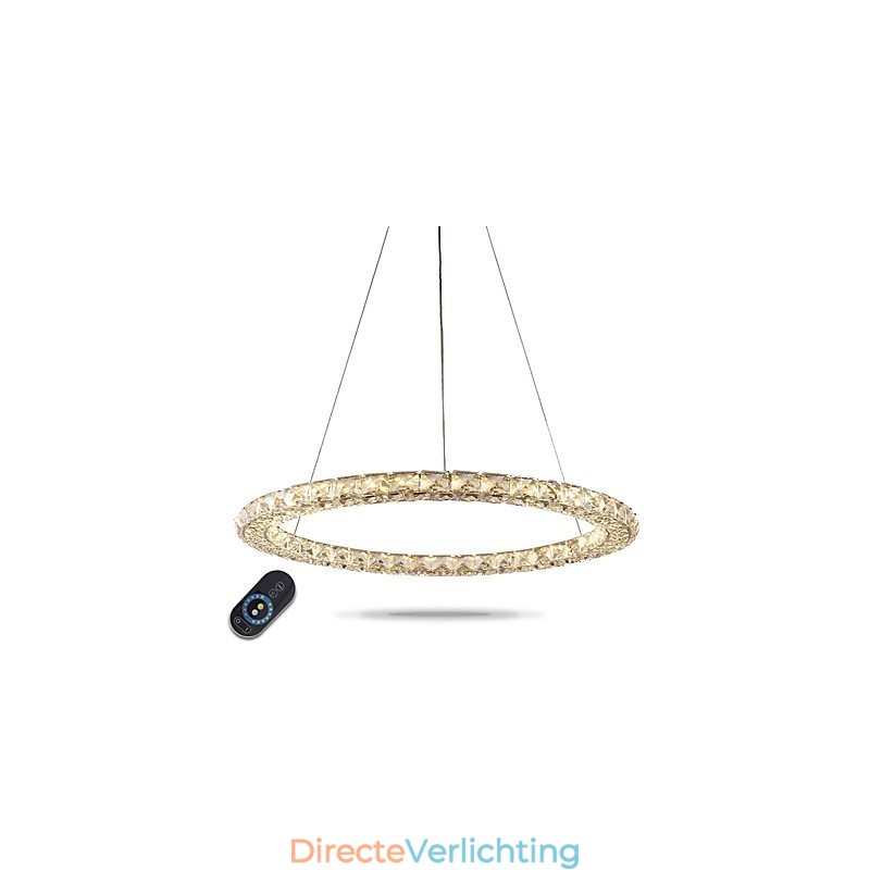 Ring Kristallen Hanglamp Moderne Kristallen Kroonluchter Plafondlampen Binnen Lampen Armaturen Dimbaar Met Afstandsbediening