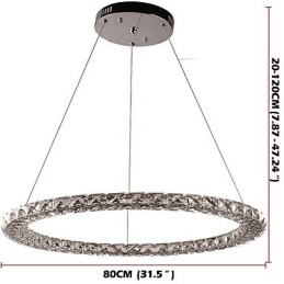 Ring Kristallen Hanglamp Moderne Kristallen Kroonluchter Plafondlampen Binnen Lampen Armaturen Dimbaar Met Afstandsbediening