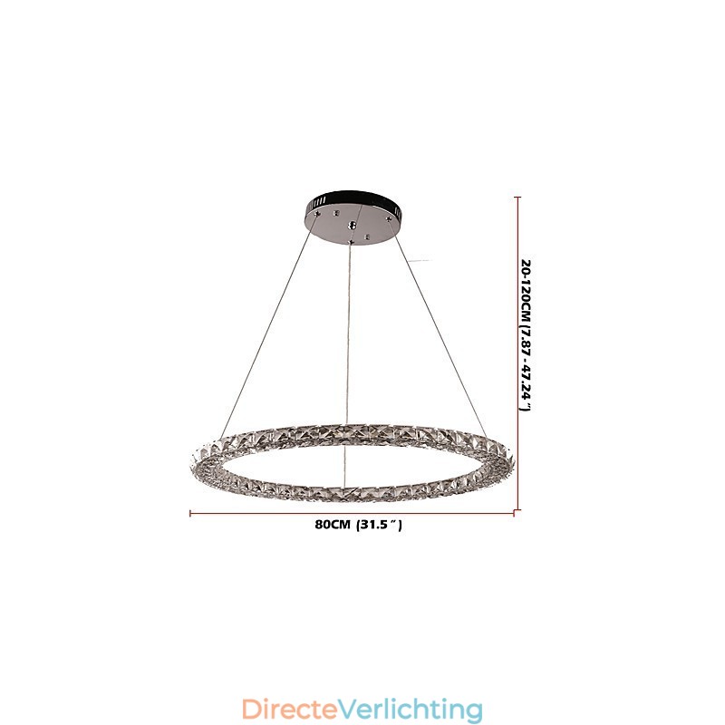 Ring Kristallen Hanglamp Moderne Kristallen Kroonluchter Plafondlampen Binnen Lampen Armaturen Dimbaar Met Afstandsbediening