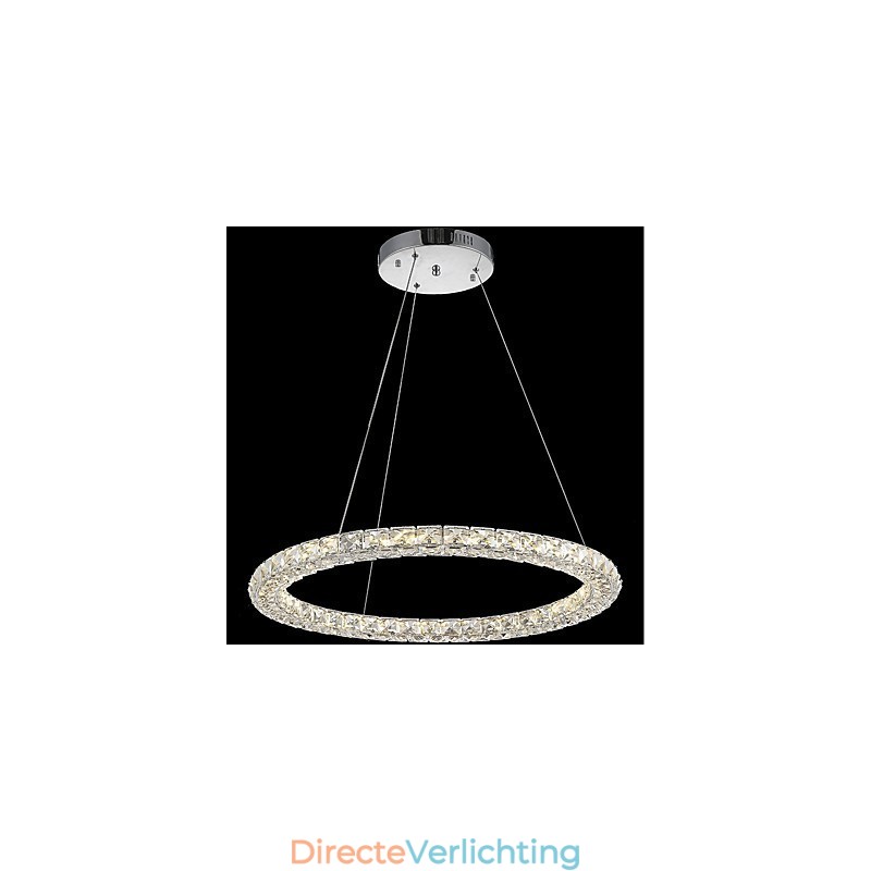 Ring Kristallen Hanglamp Moderne Kristallen Kroonluchter Plafondlampen Binnen Lampen Armaturen Dimbaar Met Afstandsbediening
