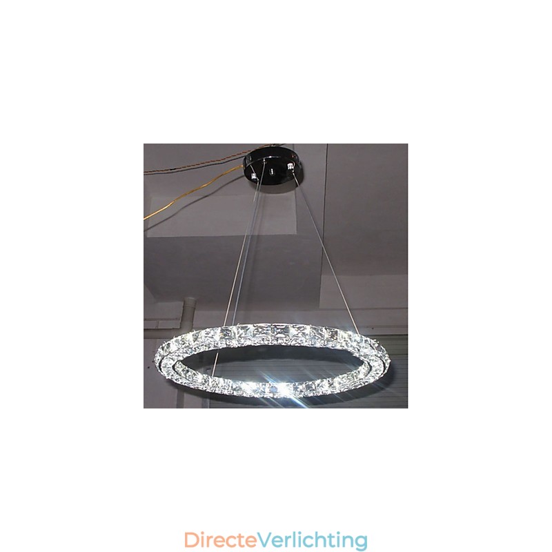Ring Kristallen Hanglamp Moderne Kristallen Kroonluchter Plafondlampen Binnen Lampen Armaturen Dimbaar Met Afstandsbediening